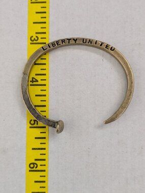 GILES & BROTHER Liberty United Railroad Spike Brass Le Beau 5 Cuff Bracelet
